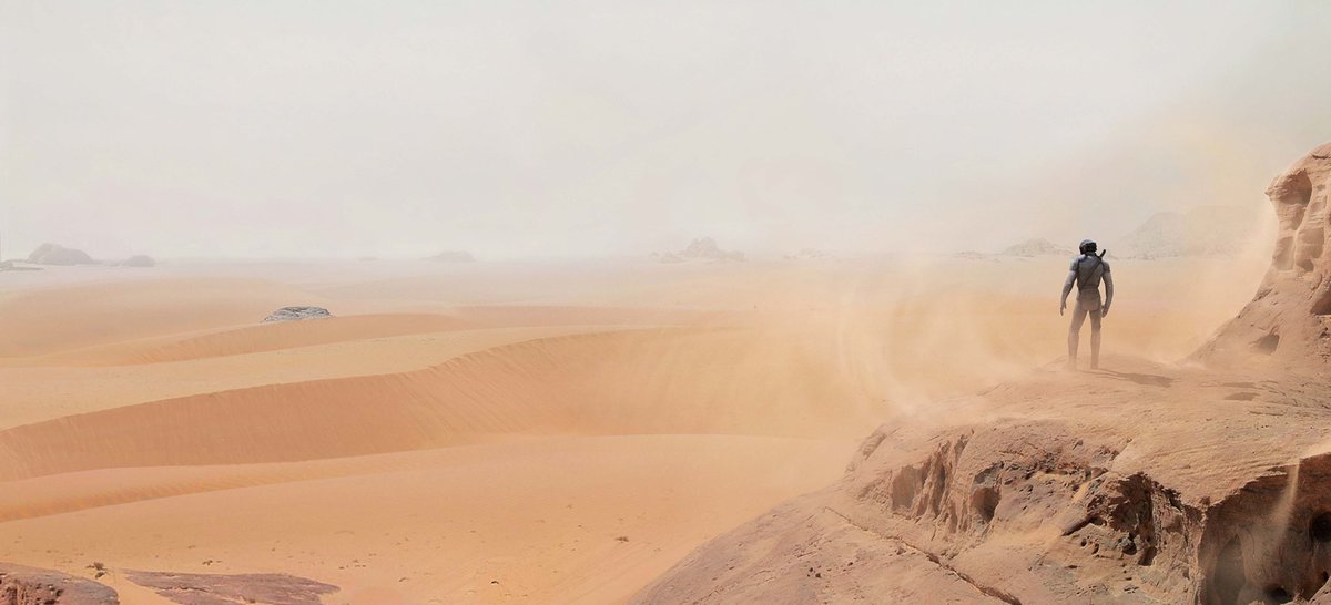 dunemovie's tweet photo. “Once you start crossing the desert, you can’t stop. You must move forward.” – Denis Villeneuve

Experience the world of #DuneMovie in theaters today: https://t.co/bkeU149xXX https://t.co/An4dGFe66j