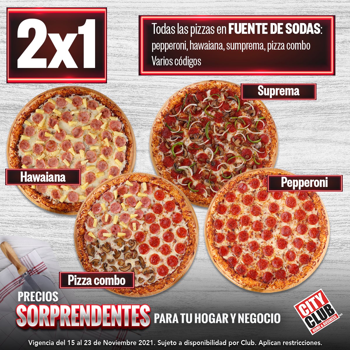 Top 47+ imagen pizza city club precio