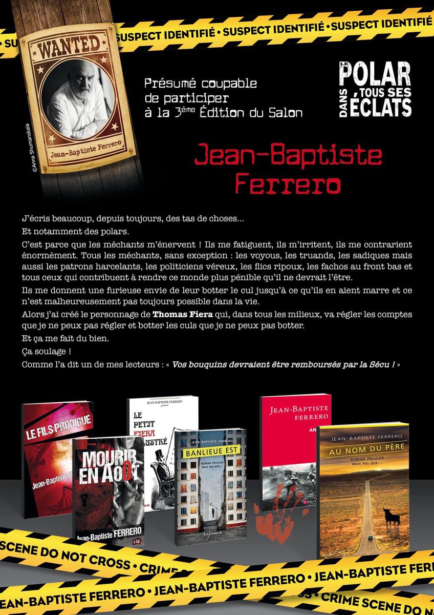 jbf_jb's tweet photo. Je serai au salon du polar d’Ozouer le Voulgis les 20 et 21 novembre. Soyez-y également, il n’y aura que du beau monde ! https://t.co/AvkB6qZZNu