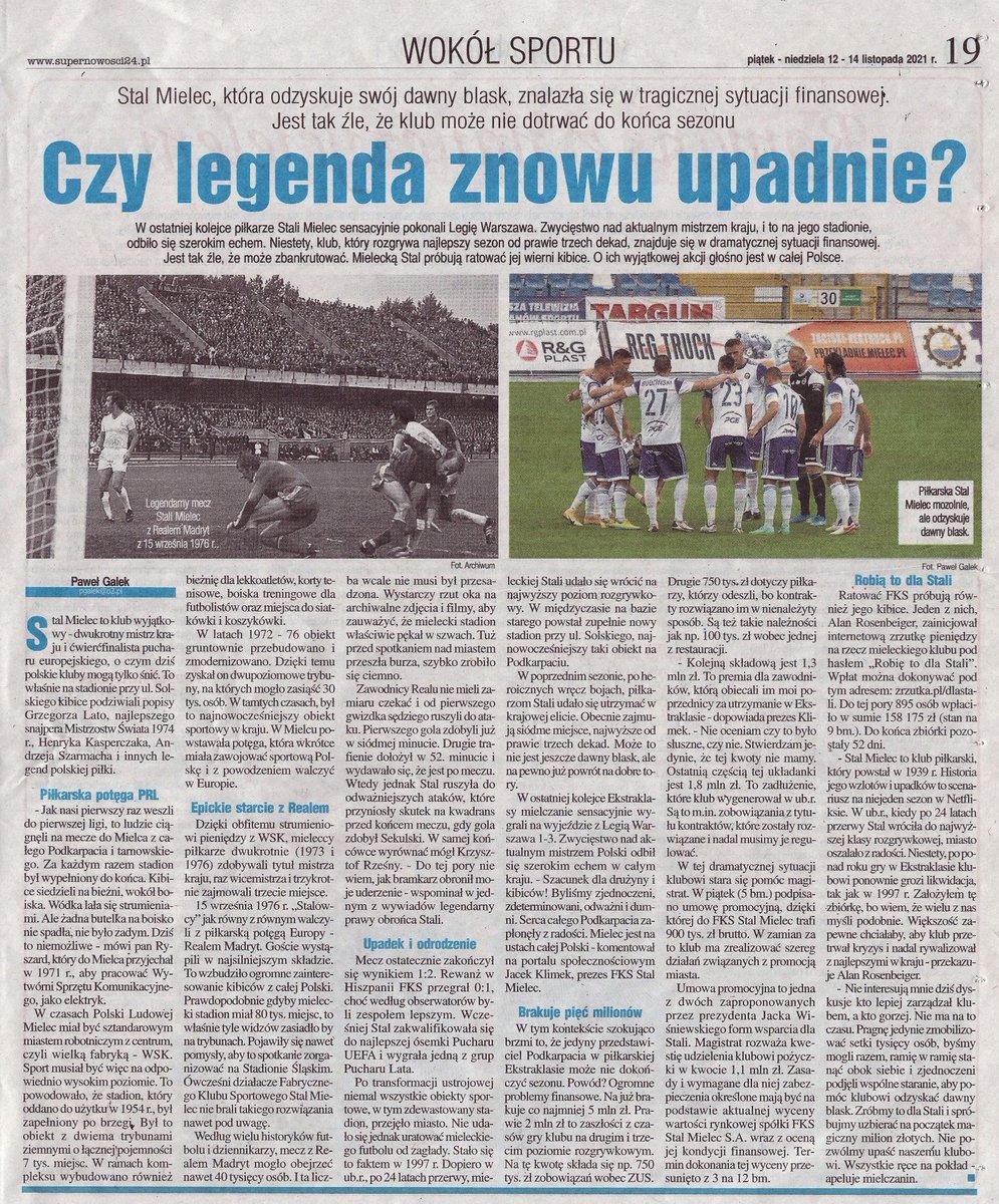 AlanRosenbeiger's tweet photo. Do papierowego wydania @SuperNowosci24 również udało się wjechać. Dziękuję Paweł Galek😀😀
Robię to #DlaStali Mielec
https://t.co/wBPf5FjIS8
https://t.co/EshCLyb0Ci https://t.co/zN3ex2Zsqj