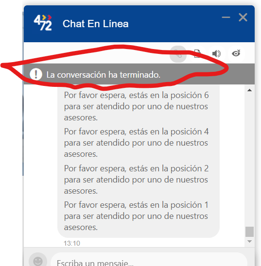 CockAngel's tweet photo. @472Colombia ese chat es una farsa, varias veces me intento conectar con turnos eternos hoy fue más de 300 y al llegar a la posición 1 se termina la conversación sin siquiera poder hablar, ya es envié los soportes del pago de IVA y no responden por mi paquete. https://t.co/sa7ClwNAM4