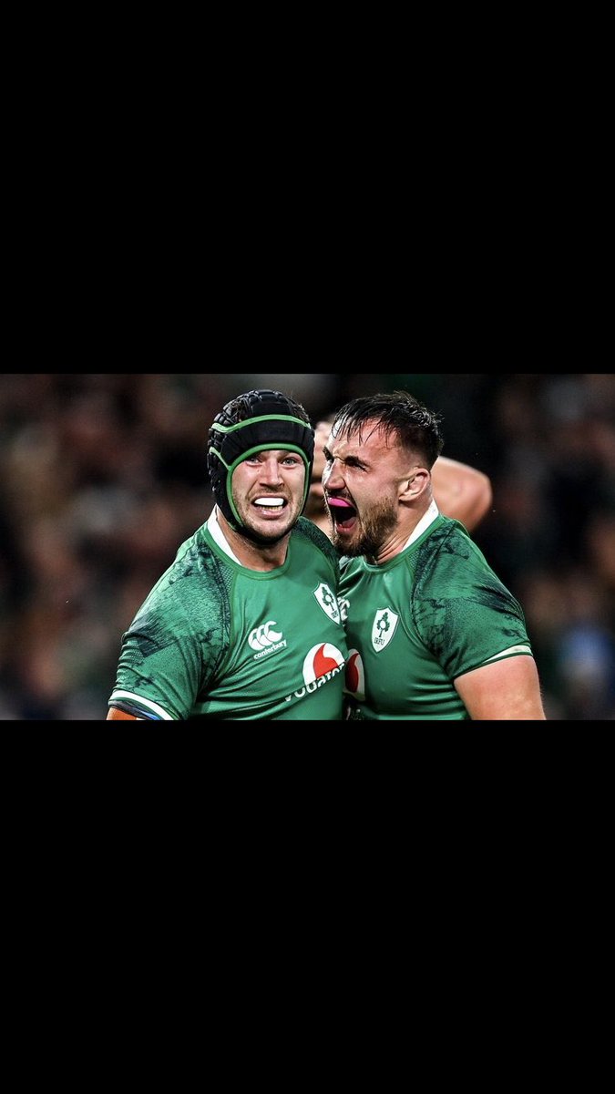BlackrockColl's tweet photo. For the day that’s in it! Try scorers Caelan Doris and Ronan Kelleher embrace after a stunning win for @IrishRugby over the @AllBlacks. After a super Noel Turley Memorial Trophy match this morning this was the icing on the cake. @StMichaelsColl1 @rockunion1898 @stmcnews @spirasi https://t.co/fAEOzZ9AXJ