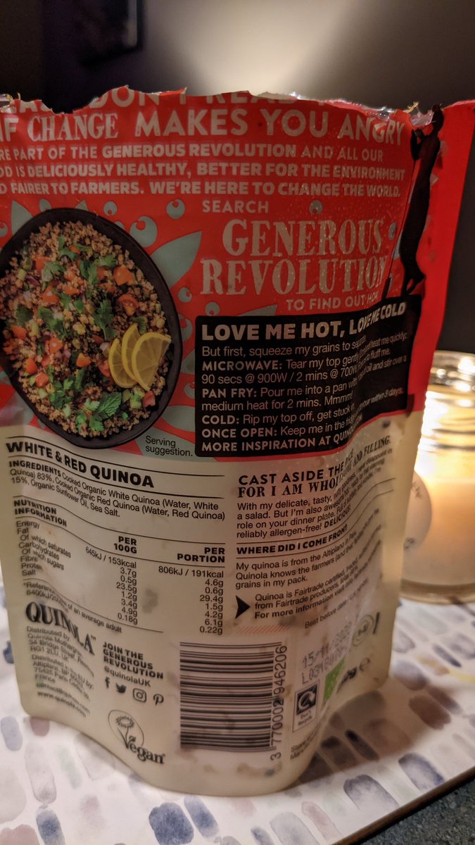 Love <a href="/QuinolaUK/">Quinola</a> easy peasy quinoa which I never used to like until I tried this .. registered with <a href="/TheVeganSociety/">The Vegan Society</a> <a href="/vegantrademark/">Vegan Trademark</a> ..Yum Yum #Itseasy2bvegan #Veganfoodshare #PlantPowered 👍🌻🌱🌱🥰❤️😋☺️💯 vegan