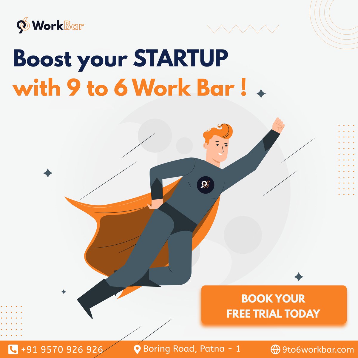 9to6workBar's tweet photo. Boost and enhance your START UPS to next level with 9 to 6 Work Bar ! 🥳🔥🥳

#boost #superpower #startups #Collaboration #superhero #work #coworking #workplace #9to6workbar #build #lockdown #wfh #idea #innovation #Booking #offer #free #trial #service #tranformation #india #young https://t.co/40TJ1Fodcu