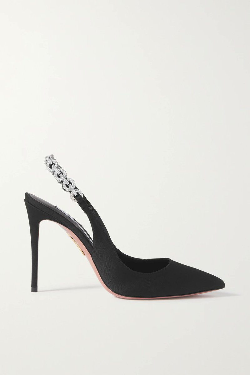 Taylor swift wears #DavidKoma crystal petal off-the shoulder dress and  #Aquazzura crystal-embellished slingback pumps