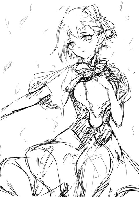 絶ラ後に描いてたレイナのラフ供給 