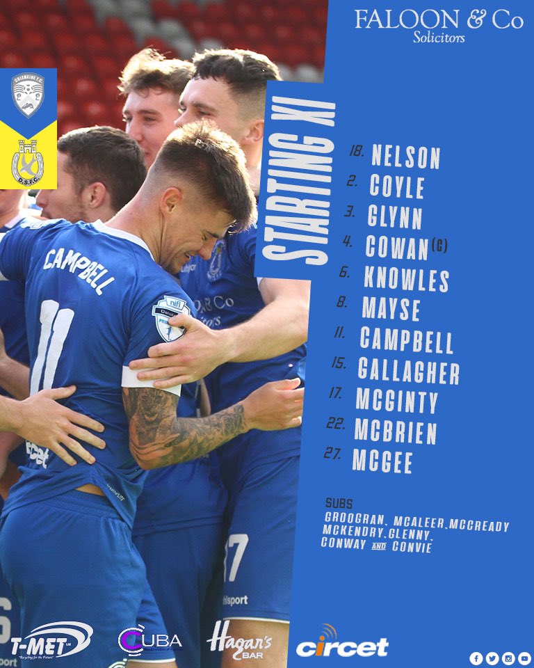 DgnSwifts's tweet photo. ๐
ฃ๐
๐
๐
๐
๐
๐
ฆ๐
ข ๐
How we line up against @ColeraineFC in todayโs fixture in the #DanskeBankPrem
#COLDUN https://t.co/QBCXsTTWaU