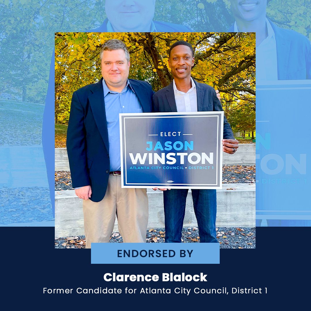 JasonHWinston's tweet photo. I am thankful to have Clarence Blalock officially endorse my campaign!
Clarence and I share the same goal of uniting our community to make District 1 the best place to live, work and grow. I am honored to have his support!
#WinWithWinston https://t.co/9AVYnnjHLz