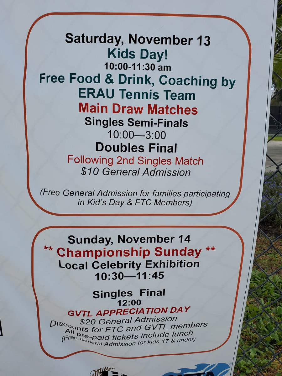 Come on out for Kids Day from 10 to 11:30 a.m. Thank you @ERAUTennis for coaching the kiddos this morning🎾 <a href="/USTAFlorida/">USTA Florida</a> <a href="/usta/">USTA</a>