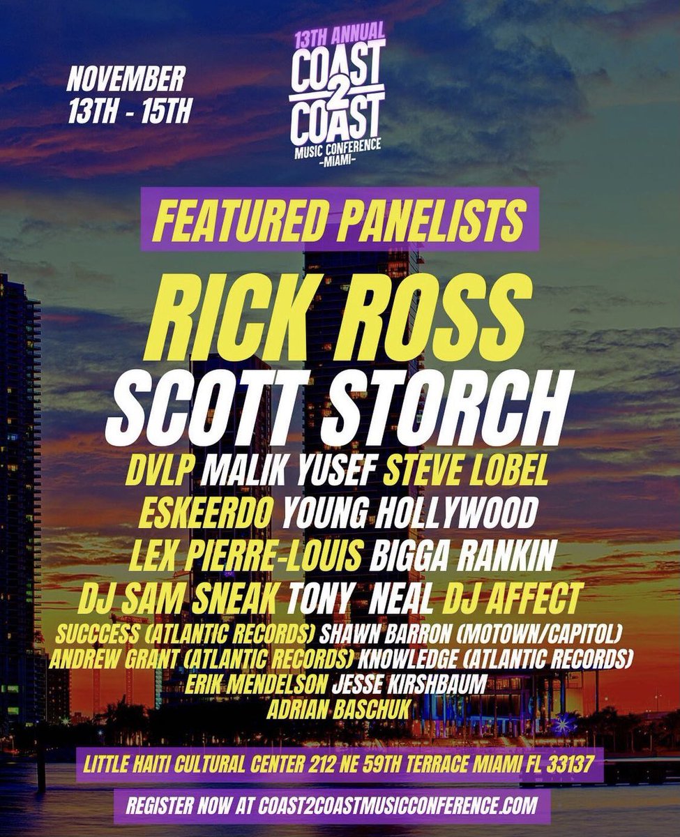 majorplayers1's tweet photo. Great line up this weekend for the annual #coast2coastmusicconference in #Miami.  A number of hiphop legends will be in attendance.  More info visit https://t.co/ais37v9RvU https://t.co/EF87OStrsN