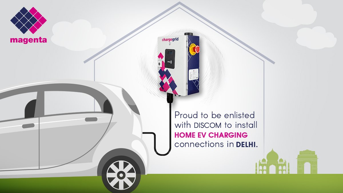 MagentaMobility's tweet photo. Enlisted with Discom to aid installation of #HomeEV #chargingconnections, priced as low as INR 2,500/- under initiative of #DelhiGovernment.
Indeed, we are #strongertogether as we build the robust charging infrastructure for the national #capitalofIndia. https://t.co/m7skH2ktIz