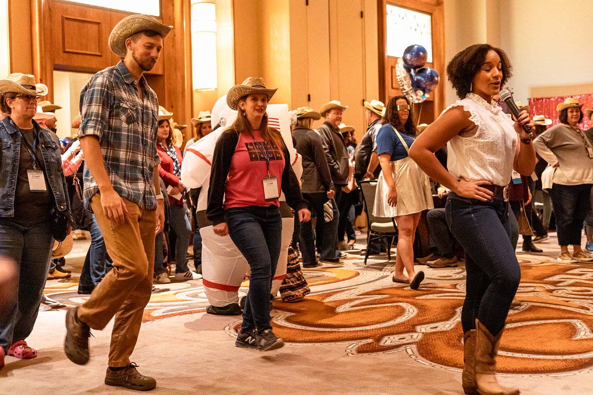 Accel_Learn_Inc's tweet photo. With stomp rockets, roping lessons, line dancing and more, Thursday night's Space Cowboy Soiree was a blast! Here's a quick roundup of photos from the opening night of #CAST21. @TXScienceSTAT https://t.co/YMuWwEQTHr