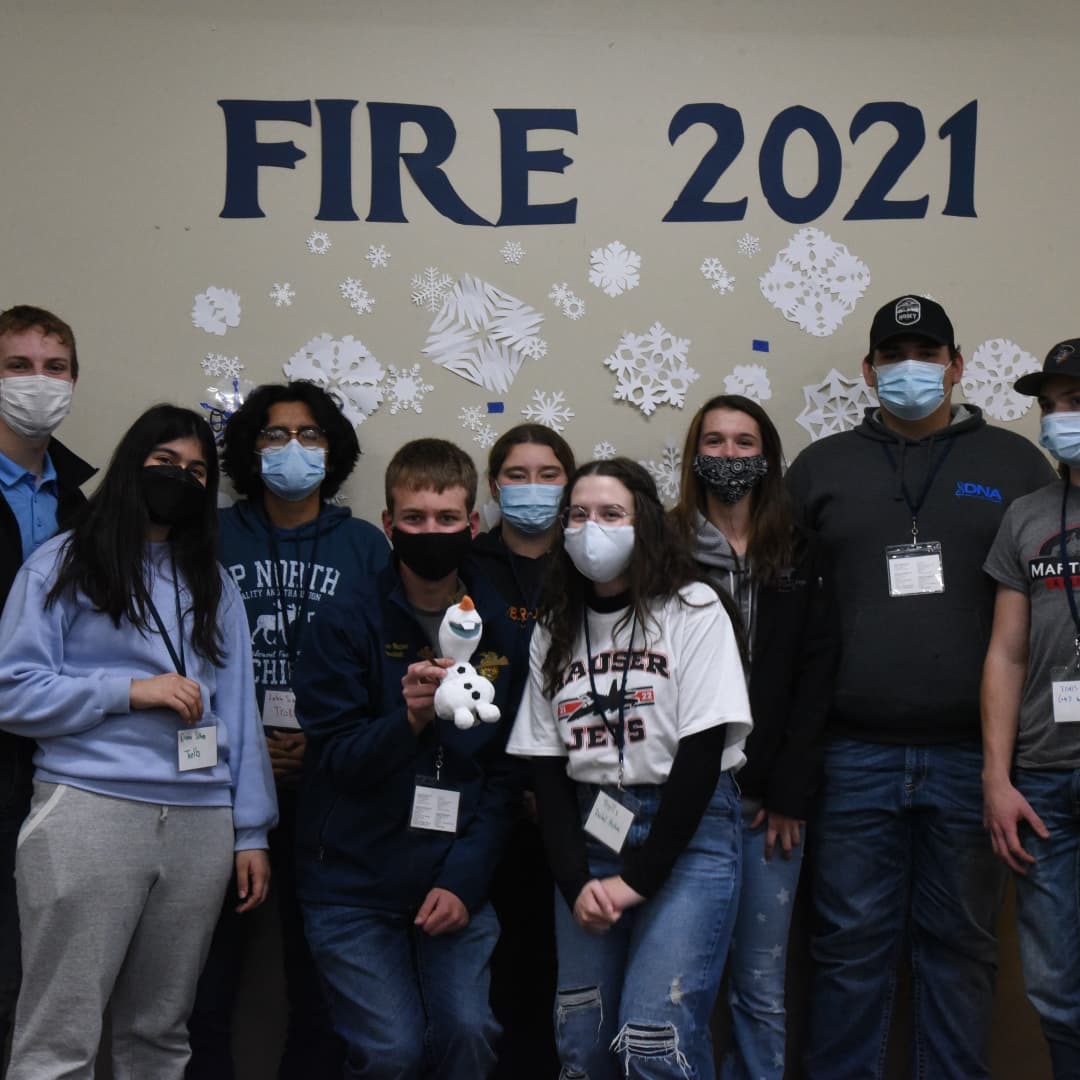 IndianaFFA's tweet photo. These citizens of Arendelle ventured Into the Unknown during the opening session of FIRE Weekend 2! Thank you to our sponsors, Wabash Valley Power Alliance and Ivy Tech Community College, for your sponsorship of this conference! https://t.co/Xu2mQpjj4w