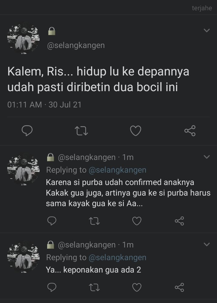 terjahe's tweet photo. • Hari pertama menjadi Abang Om untuk dua orang 👍 https://t.co/1SevzrJXCr
