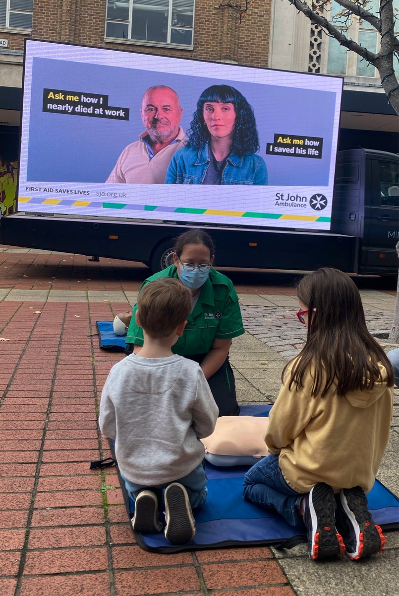Ask us how we’re teaching the next generation vital, lifesaving skills! 

You might spot a few #StJohnPeople, accompanied by our ad vans, demonstrating CPR whilst out and about today. #AskMe

sja.org.uk