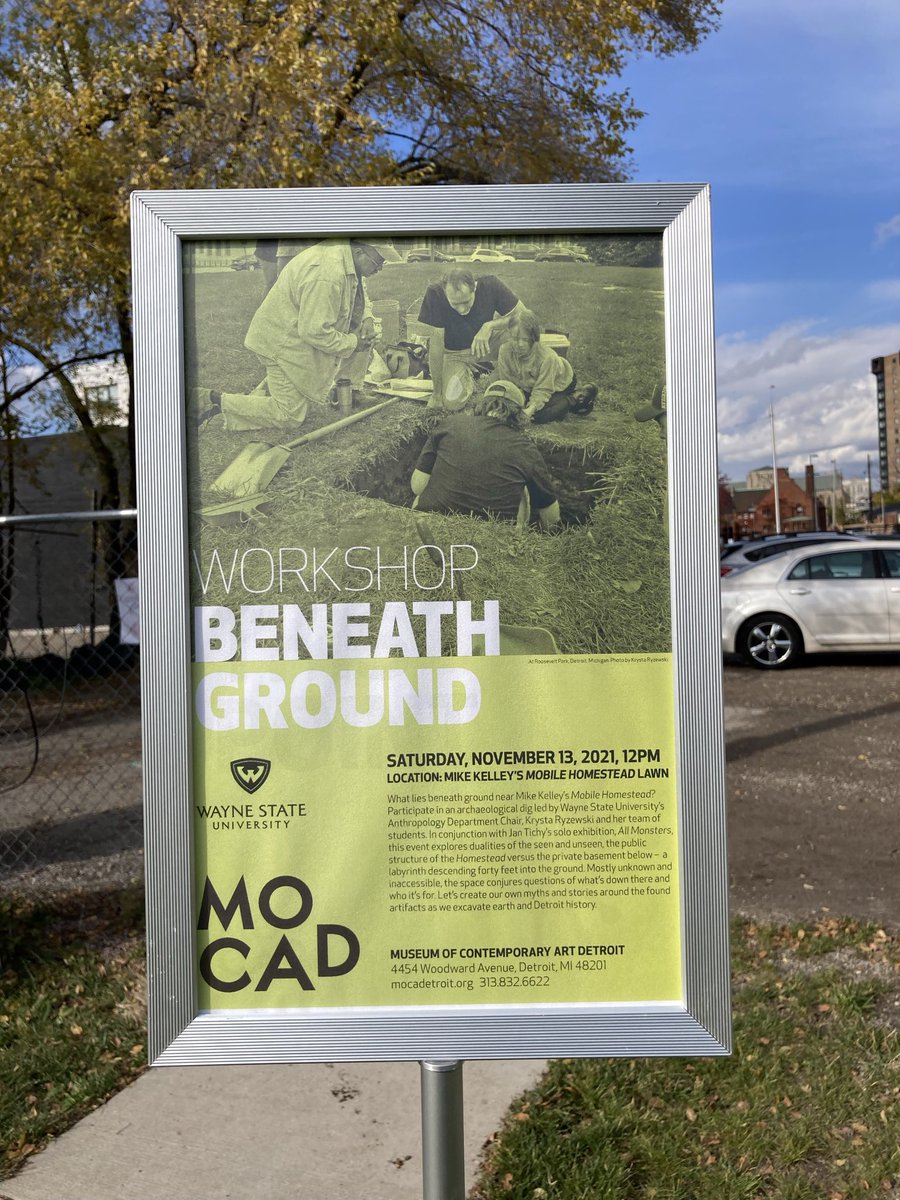 GrosscupMuseum's tweet photo. Today at @MOCAD’s Mike Kelley Homestead - the teen council, @AnthroAtWayne students, @KrystaRyzew and @RebeccaSGraff are excavating so you can consider the unseen with them. Please stop by! https://t.co/NEwTaJmaBr #detroit #mikekelkey #archaeology #jantichy https://t.co/LZQARaY6m7