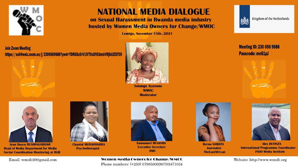 Our National Media Dialogue on Sexual Harassment in Rwanda Media Industry. November 15th, 2021