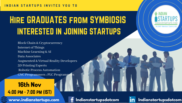 indianstartups1's tweet photo. Join us on Nov 16th @4PM to participate in Free Hiring Event for Startups - https://t.co/UBgvMJivrq https://t.co/AK9kyplxdB