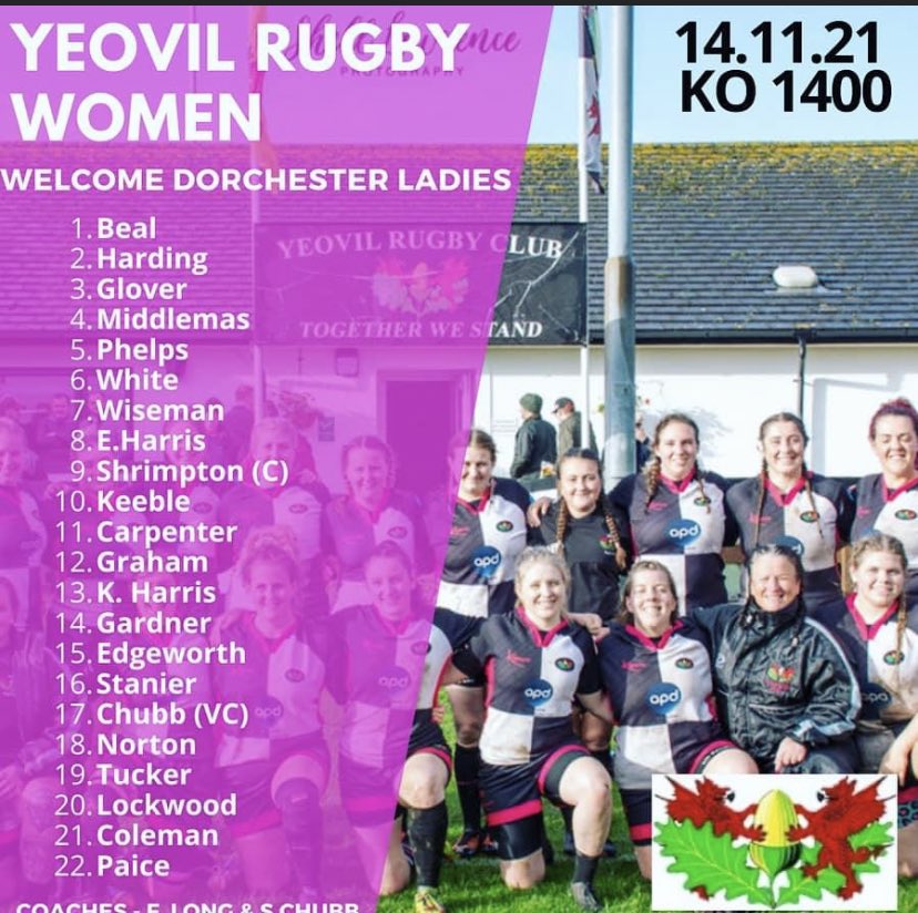 YeovilRugbyGirl's tweet photo. 12 changes to the team to face Dorchester tomorrow, so excited to see the newbies get a run out, all have moulded done well into the squad and we know you will all smash it. @swsportsnews #FreetoWatch #Supportyourlocateam https://t.co/K3TFKF5YrE