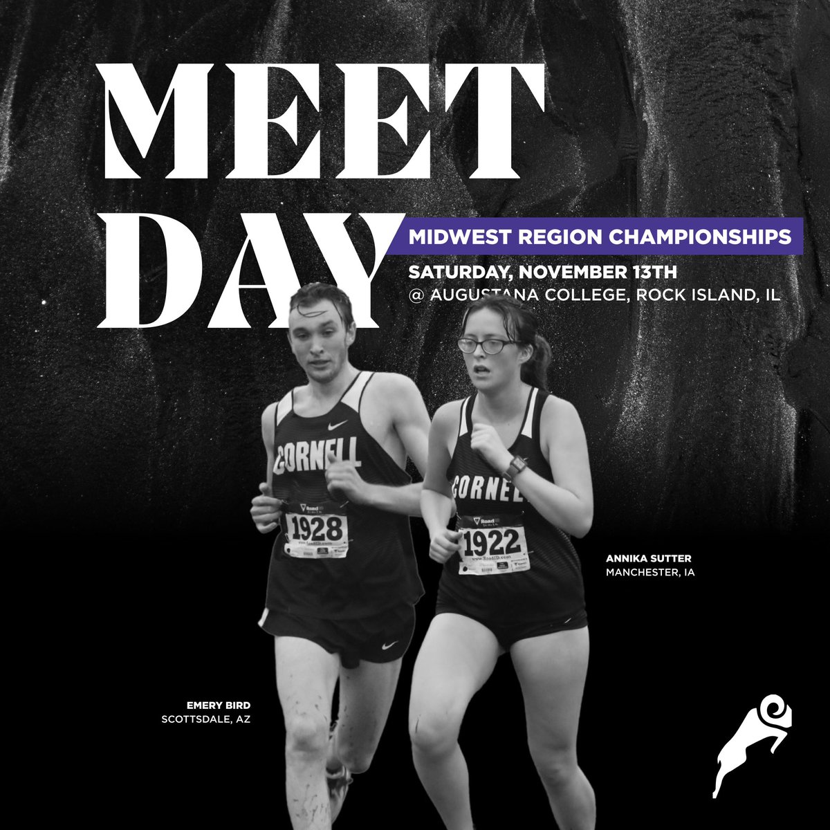 CornellRamsXCTF's tweet photo. ✨MEET DAY✨
The Rams continue to roll through championship season with the Midwest Region Championships today!
🏟Saukie Golf Course
📍Rock Island, IL
🏃8k: 11am
🏃♀️6k: 12pm
📊 https://t.co/a6KzlIPT28
#RollRams | #RAMILY | #Run4Cornell https://t.co/pV0SGj16Nr