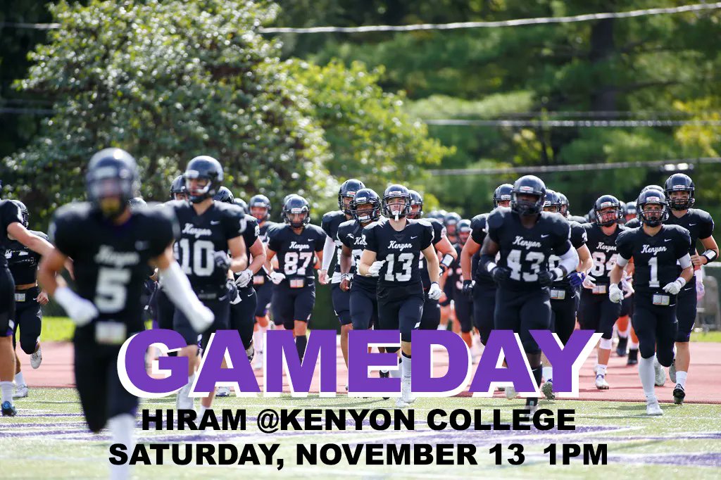 KenyonFootball's tweet photo. The Lords take the field for the final time in the 2021 season for Senior Day versus Hiram! The game will kick off at 1pm at McBride Field. Hope to see you there to celebrate the amazing accomplishments of this senior class.
#GoLords #EarnYourShield #NextOneWins https://t.co/65ZBelrYMq