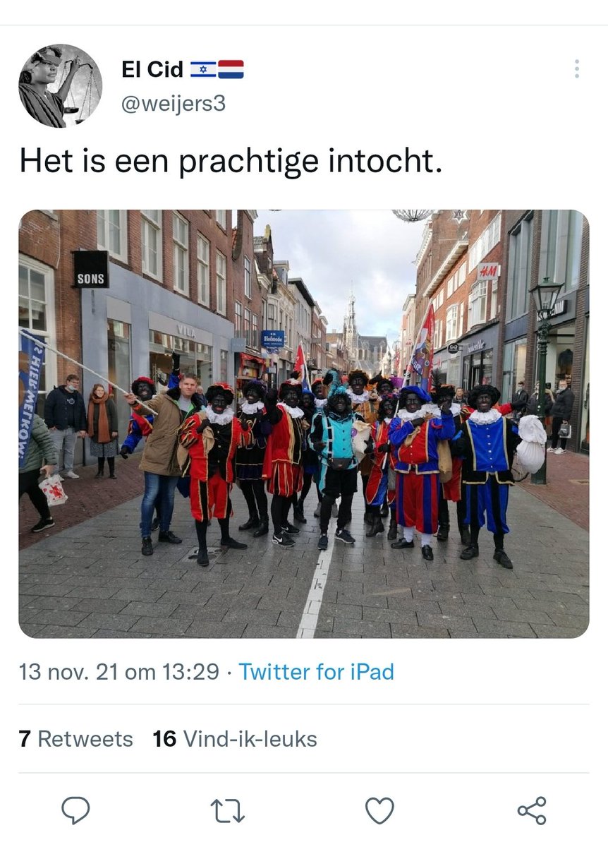 Drwimdeanalist's tweet photo. @_angenay Today is 13 November 2021 in Holland. They love to play black Pete and mock black people in the Netherlands. They like to lie to kids. In the form of institutional racism.@ZwartePietNiet #KickOutZwartePiet #zwartepietisracisme #kozp #zpir  🗣️Sint en piet bestaan niet!! https://t.co/gk7h1bydU8