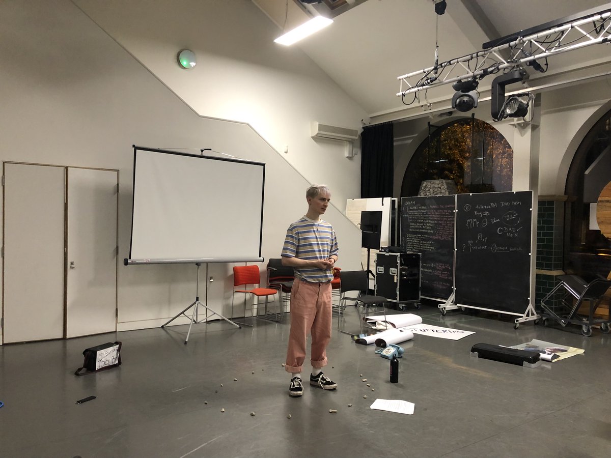 CRIPticArts's tweet photo. Here's a little look into @OliIsaac_'s #CRIPticRehearsals for their show 'Top Tips to Untangle That Tongue' at @Graeae. 

Catch this incredible set next week at @BarbicanCentre by getting your tickets at: https://t.co/quA999C4LC https://t.co/0rjZ7UHtSj