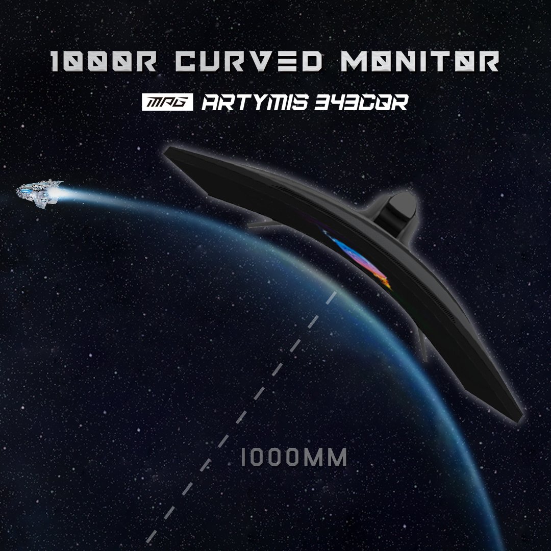 MSI__UK's tweet photo. To infinity and beyond🚀
1000R curvature perfectly fits human's field of view, reducing eye fatigue and providing you with the most immersive viewing experience. 👀
See More Information⬇️ https://t.co/82dXA5MwxY
#MSI #ARTYMIS #CurvedMonitor https://t.co/WtG5hOpImI
