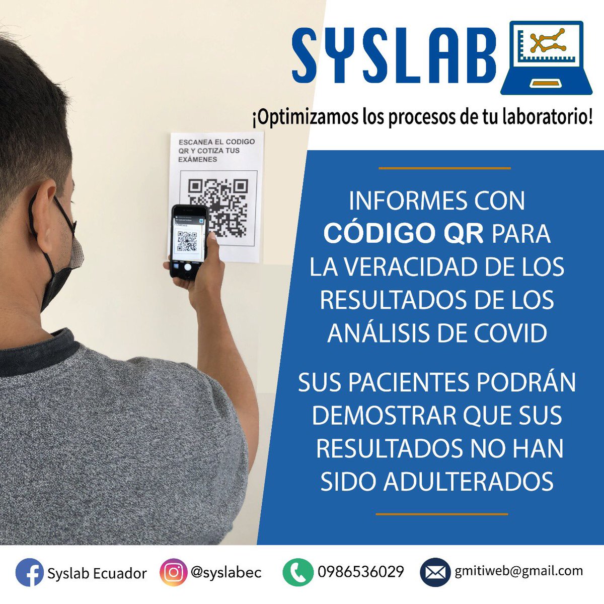 syslabec's tweet image. Cumple con la normativa #Acess #codigoQR a tus reportes de resultados. #syslab