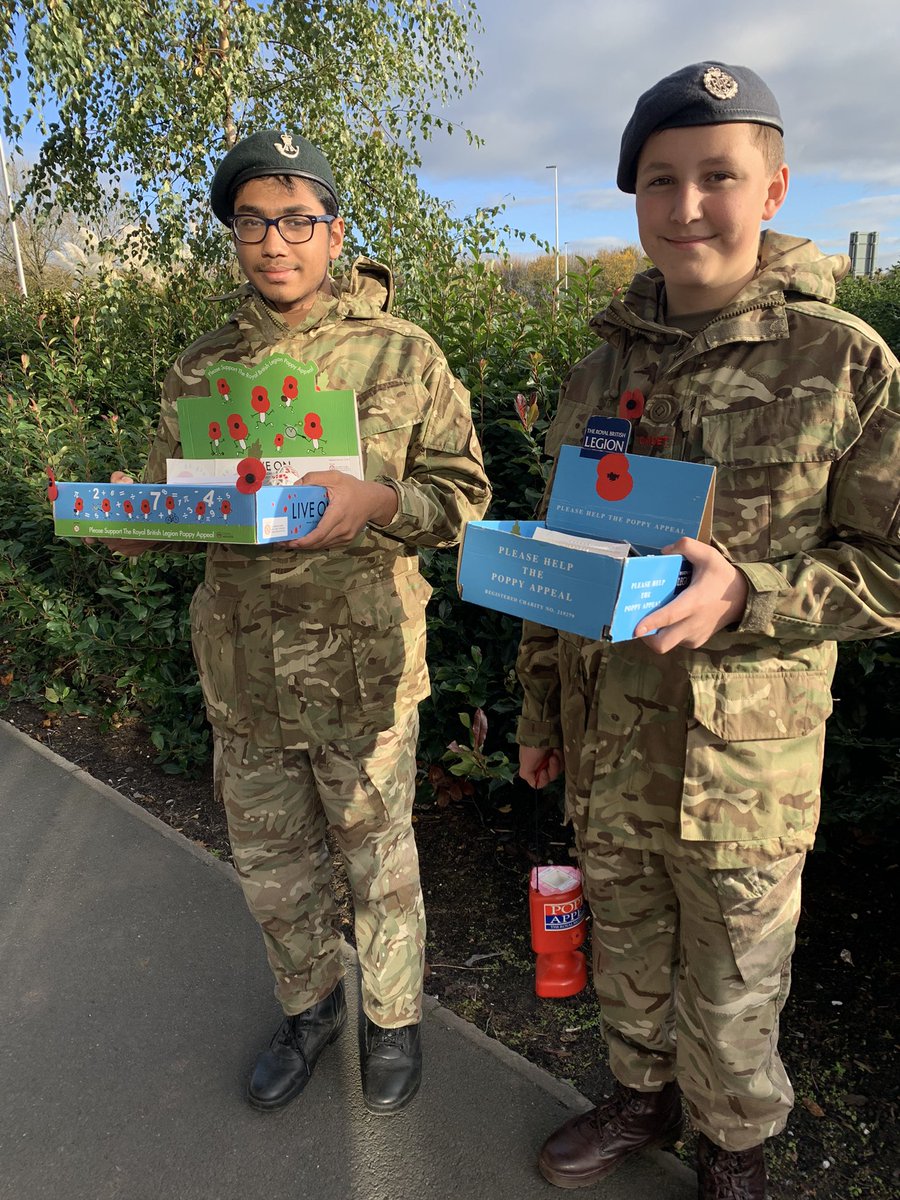 Well done to our amazing cadets selling poppies on behalf of the Royal British Legion. Their enthusiasm with volunteering is a joy to witness! <a href="/ArmyCadetsUK/">Army Cadets UK</a> 
<a href="/aircadets/">RAF Air Cadets</a> @OCTESTWest1 <a href="/PoppyLegion/">Royal British Legion</a> @11SigWMBdeCTT