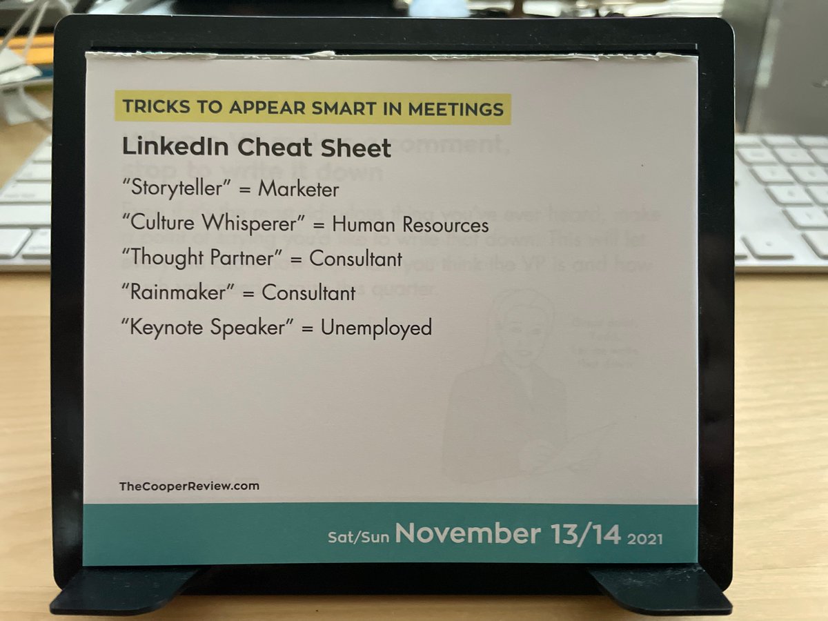 MarketingBook's tweet photo. Sarah Cooper cracks me up. @sarahcpr https://t.co/DVdnGCZAgP
