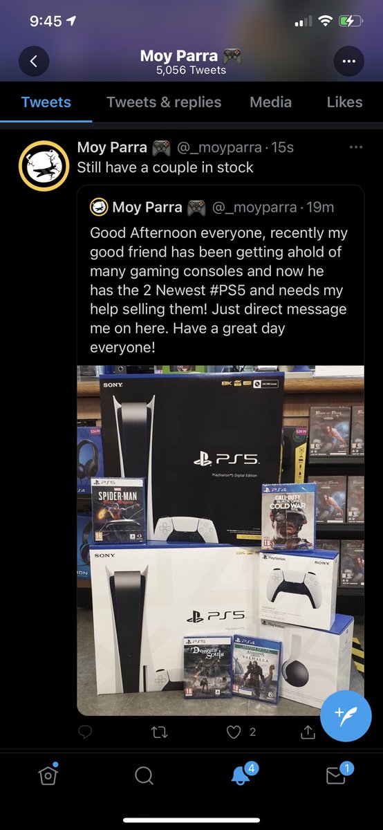 KillianTGaming's tweet photo. They are trying very hard to sell 2 fake PS5’s 

Ebay exists ya know 😪 https://t.co/zYIHZMuIXQ
