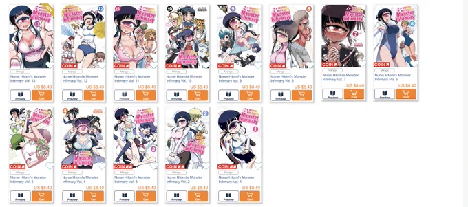 "Nurse Hitomi's Monster infirmary" has been published. If you love this work, please buy the official version.

The e-book version does not allow you to buy the kindle, but you can purchase the entire volume at BOOKWALKER. You can also try reading

https://t.co/SdRNnUb7vp https://t.co/W3reBfb51e 