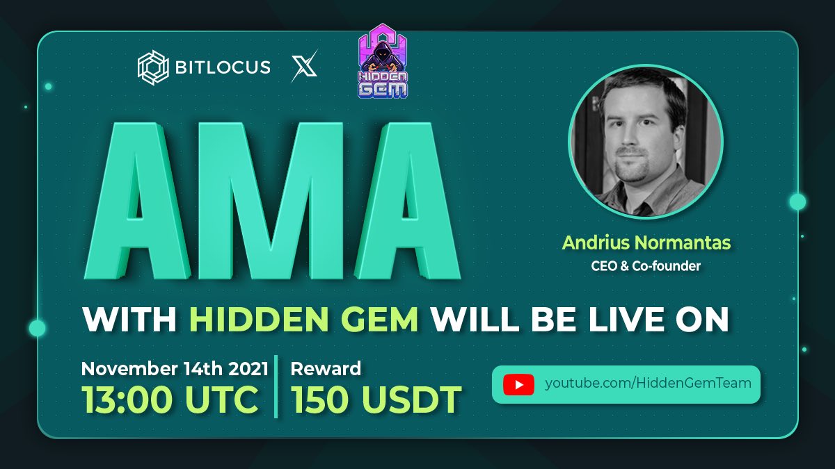 bitlocus's tweet photo. Hidden Gem Community will be hosting an AMA with Bitlocus on the 14th of November, 13:00 UTC

🏚Venue For AMA ⤵️
https://t.co/nJvvlIlvHL

💰Reward Pool : 150$ https://t.co/EFmaj8Wgvg