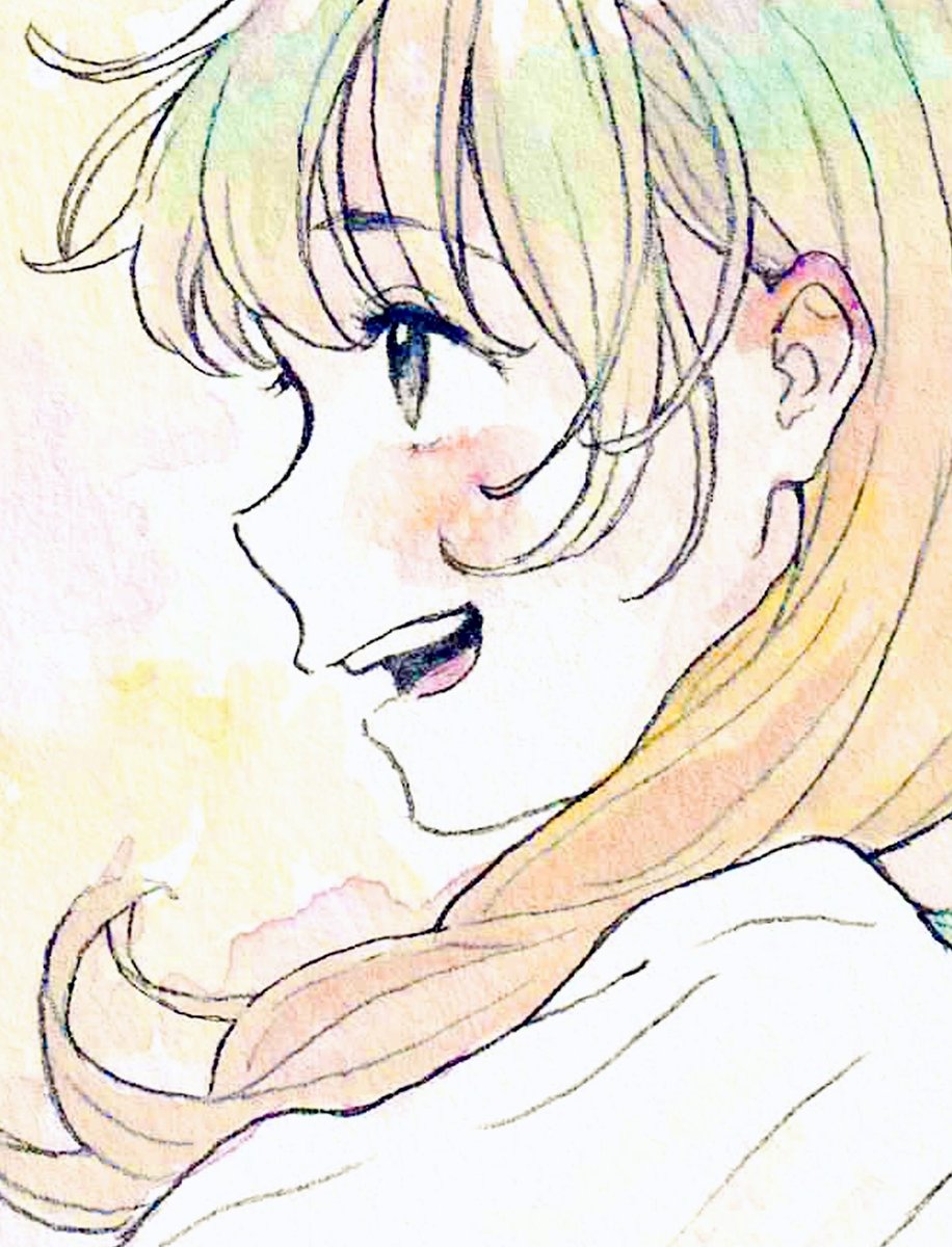 「おめめをですね…細かい筆で色を重ねながら塗ったので、見てくださると嬉しいのです…」|うさこのイラスト
