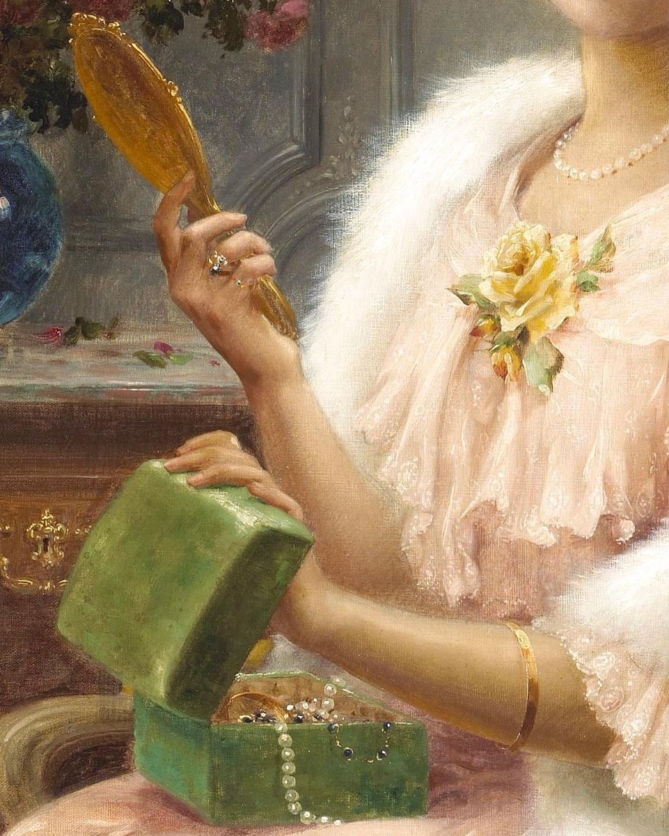 pogildov's tweet photo. detail from a young lady with a mirror by emile vernon https://t.co/AkHlP19aFn