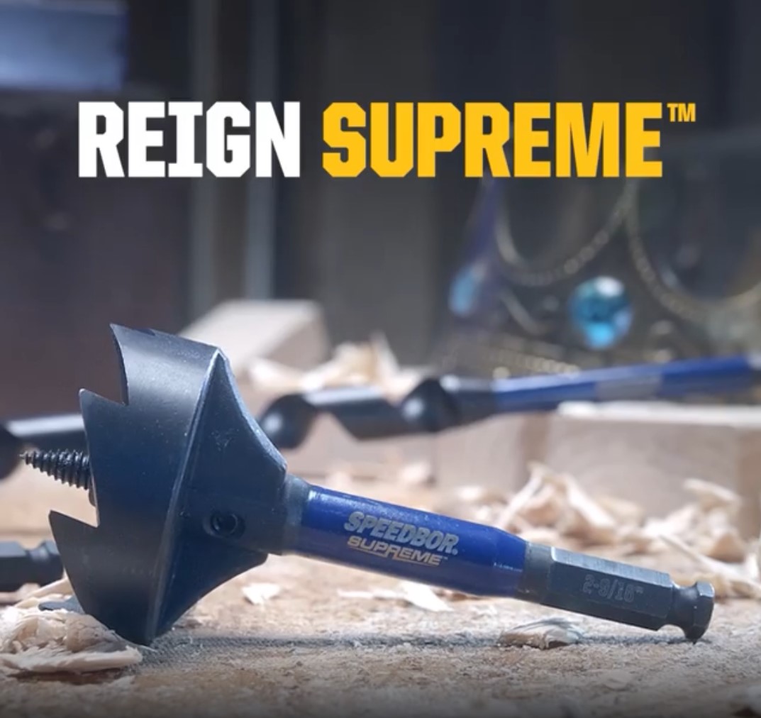 thebuildchain's tweet photo. Introducing the SPEEDBOR SUPREME Auger and Self-Feed Bits from @IRWINtools 

Engineered to withstand repeated nail strikes, these bits make quick, clean holes with ease 💪

With these bits, you'll REIGN SUPREME on the job site 👑

#IRWIN #IRWINTOOLS #drillbits #augerbits #tools https://t.co/r98WpzkpBB
