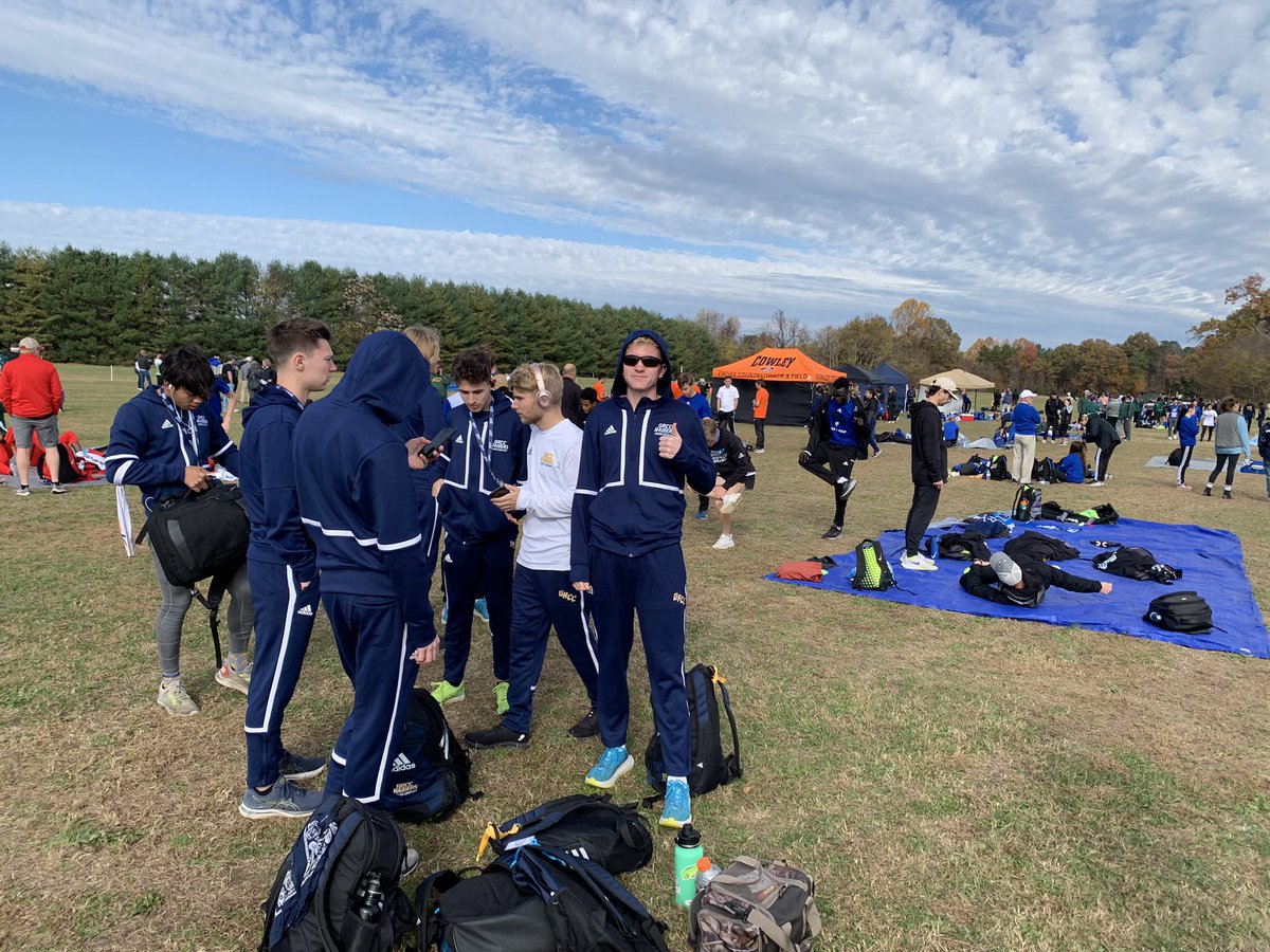 XcRaider's tweet image. It’s race day folks! Men’s team hanging out in the team area pre-race for our national championships today. Go Raiders!!!