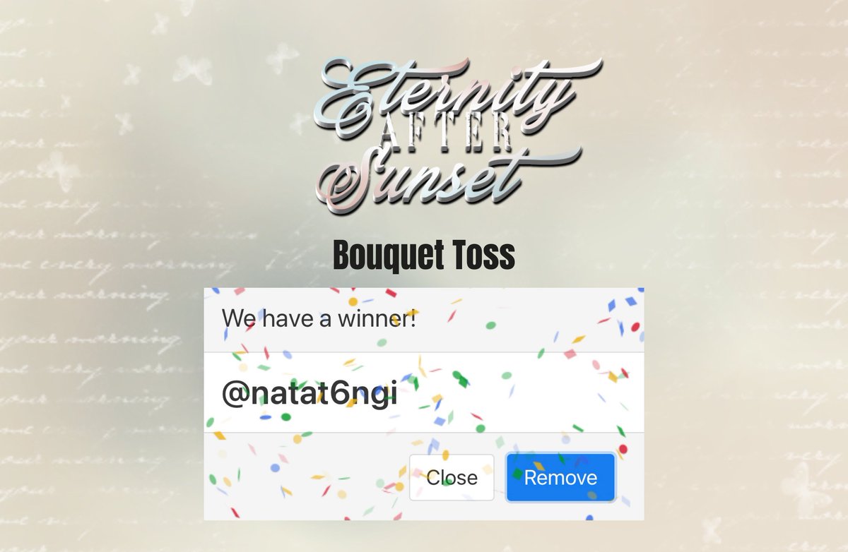 KnotForReel's tweet photo. @usermapride @n4tawa @asmodemuse @apuestongago @valentineworks @redfiIes @gavolihades_ @na9kakape @tambysxylo ㅤ   ⠀
    WINNER FOR BOUQUET TOSS: 
    @natat6ngi !!

    #RogueGailSealedTheDeal
    #CasSaidYes
    #RogueToForever
    #TreasuringMomentsAtTMEvents
ㅤ https://t.co/sJdf1lIDvm