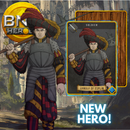 ⚔️⚔️⚔️Introducing ARNULF OF ESPLIN

Rarity: Rare
Class: Soldier
Stats: A600 / D700 / S400

One of the toughest Heroes!