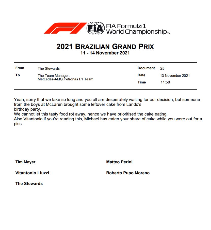 The real reason why the FIA stewards are taking their time with the #Hamilton vs. #Verstappen decision

#BrazilGP #F1