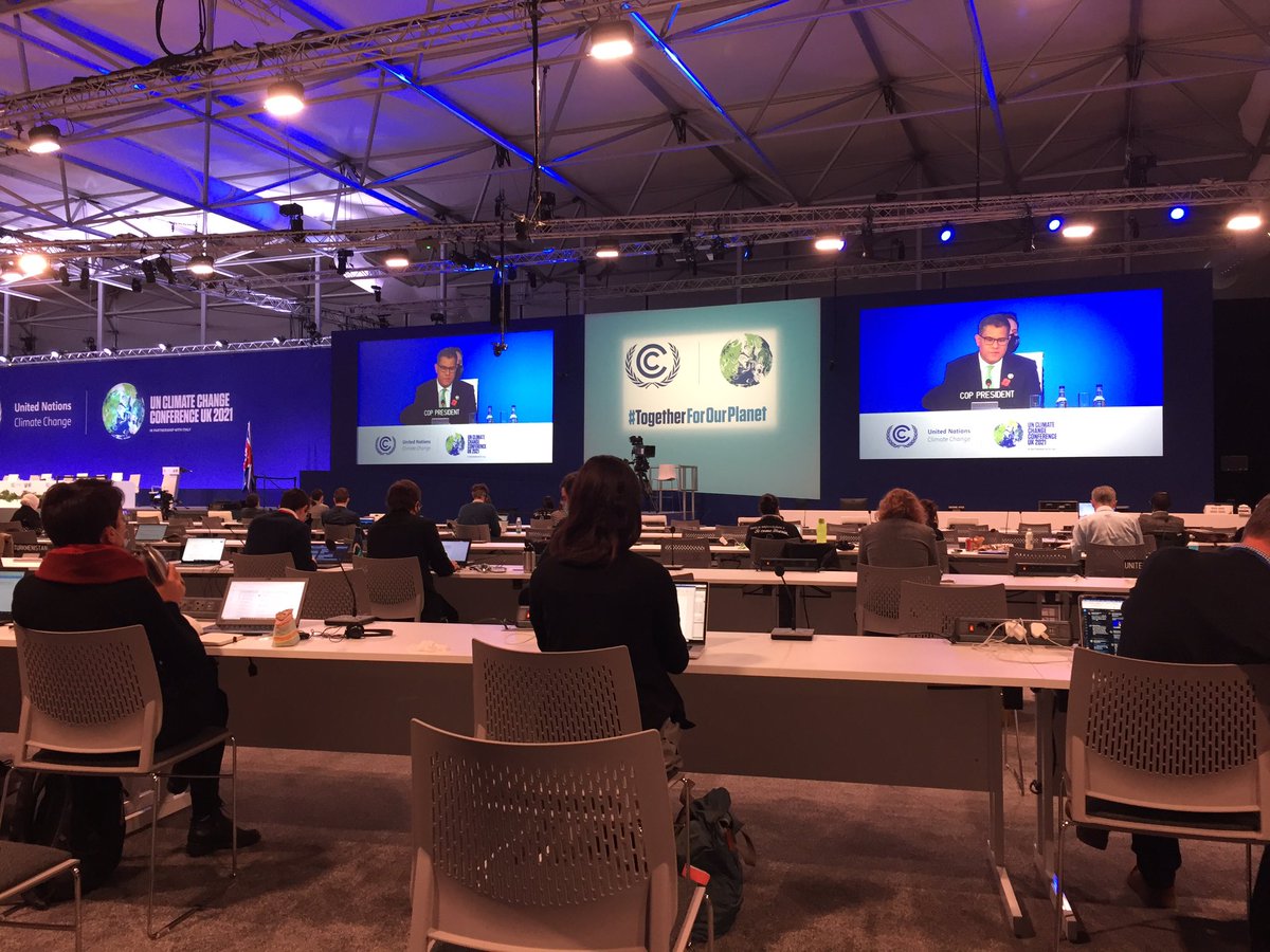 IsabelBaudish's tweet photo. Alok Sharma is at the mic at #COp26, he’s saying we’ve got clean texts, he’s hyped, he’s psyched, and we’re going to reach he goals of the #ParisAgreement. Well ok then.

Now here comes the thread 1/ https://t.co/MxSzUDcD1e