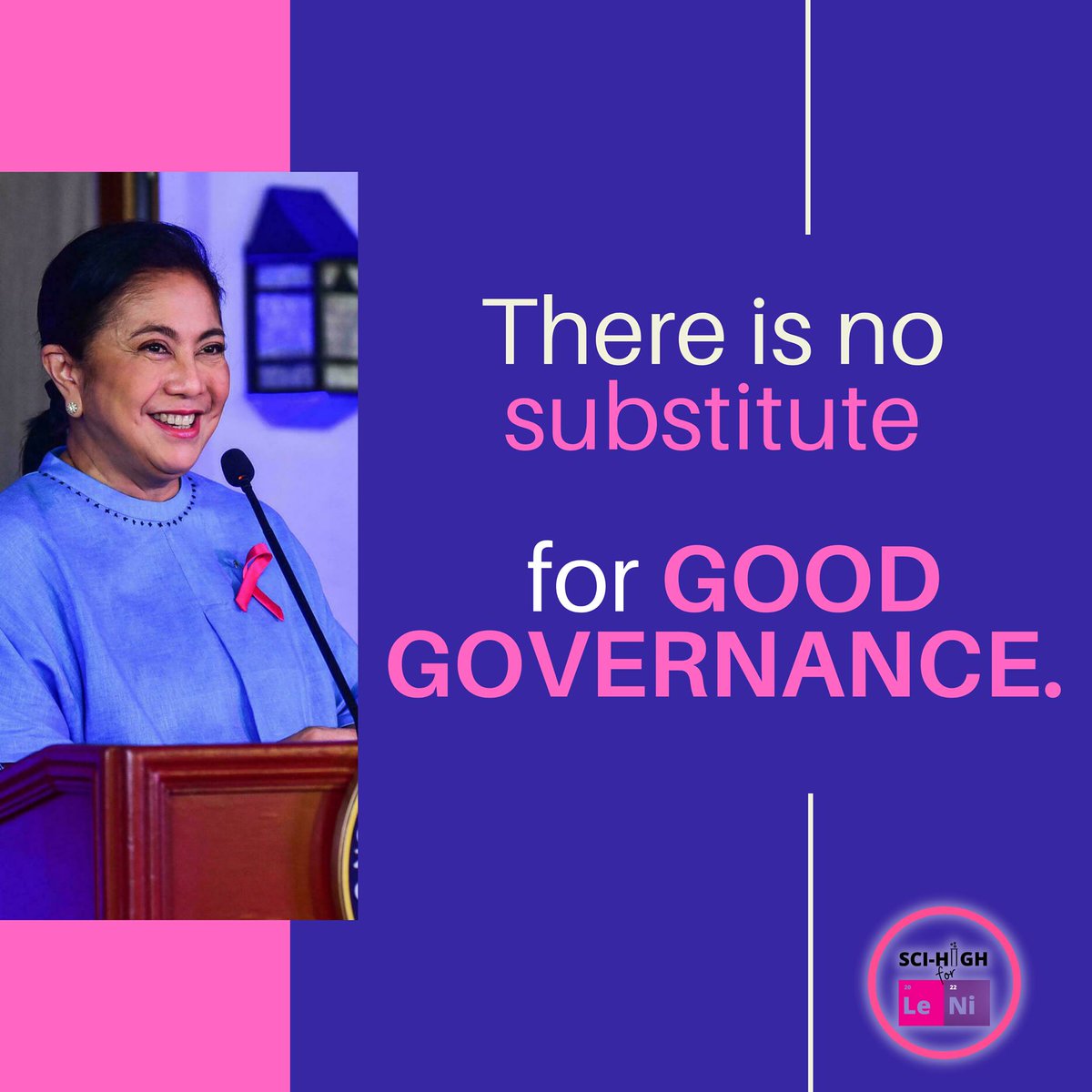 eufems's tweet photo. There is no substitute for good governance.
#LeniKiko2022 #LabanPilipinas https://t.co/f6Aopxrt0Q
