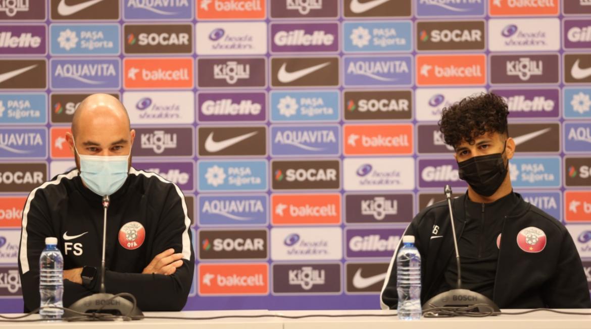 QFA_EN's tweet photo. ๐ธ | Photos from the press conference ahead of the game between our ๐ถ๐ฆ national team and Azerbaijan ๐ฆ๐ฟ in the #EuropeanQualifiers
#QatarInEurope https://t.co/M1XV1itEB4