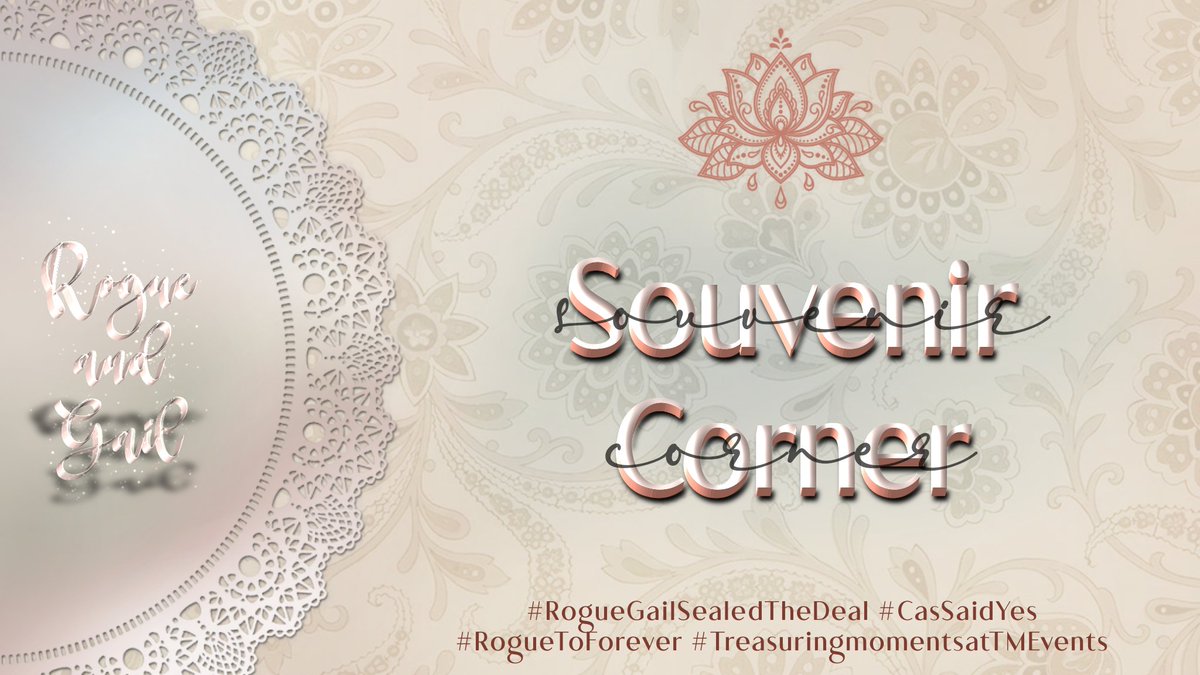 KnotForReel's tweet photo. ⠀
              ❧ ROGUE AND GAIL : 
         ETERNITY AFTER SUNSET ☙
                  
             `` SOUVENIR CORNER ⠀ 

         #RogueGailSealedTheDeal
                     #CasSaidYes
                 #RogueToForever
     #TreasuringMomentsAtTMEvents
ㅤ https://t.co/ftWZEgZFzW
