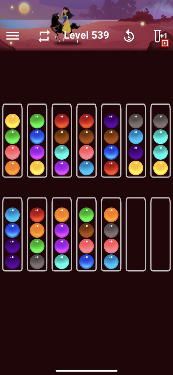 ListPuz's tweet photo. 最近遊び始めたパズルゲームで、同じ色のボールが揃うように並び替えるパズルがあるんだけど、時々行き詰まるレベルがあっていよいよ困ってしまい、お勉強のためにクリア手順を探索するプログラムを書いた😅
#BallSortPuzzle
#watersortpuzzle https://t.co/rDj7srKTqp