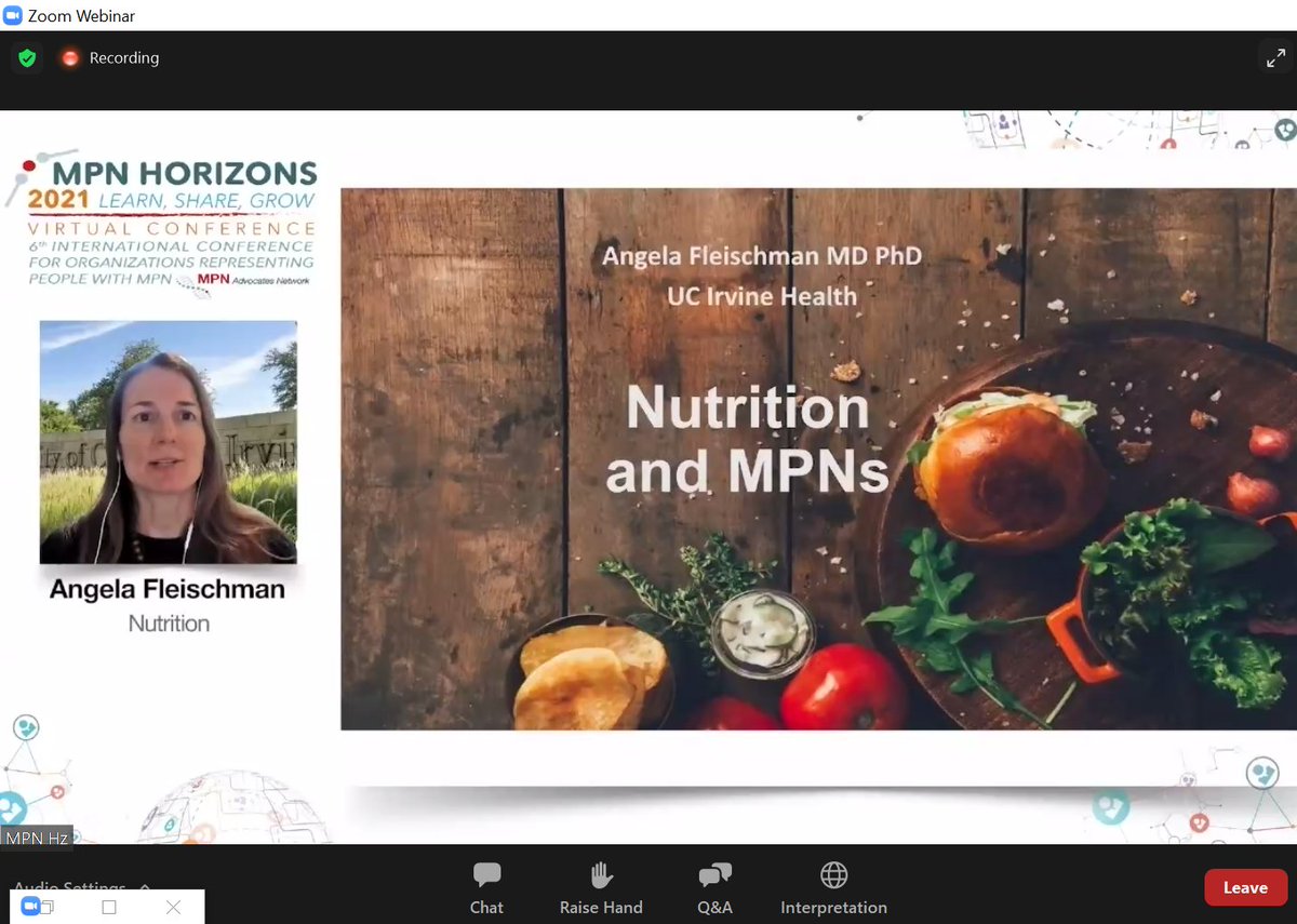We are back online at #MPNHZ21 with Advocacy Session #2: Living well with MPN.
See what <a href="/MPNlab/">Angela Fleischman</a> and Nathalie Cook have to say about Nutrition.
