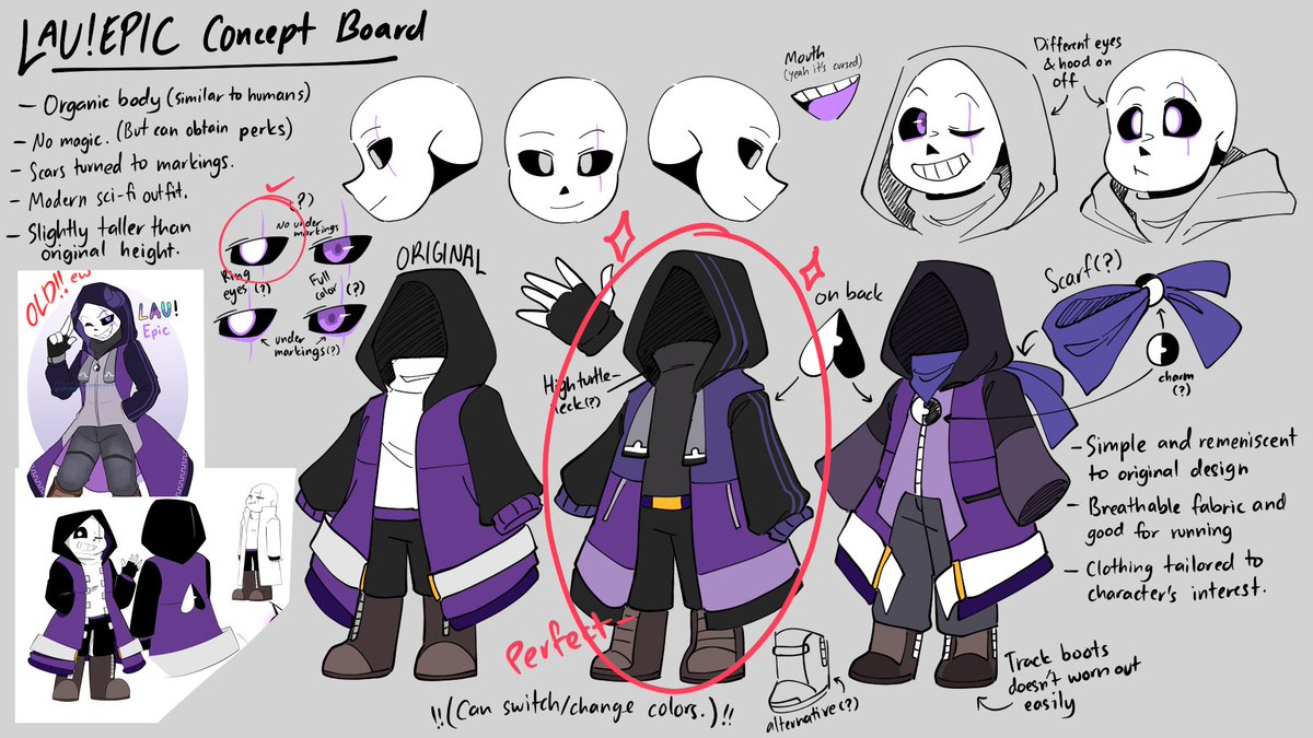 ✧✧✧Nixen✧✧✧ COMMS AND INTERN WORK on X: Epic!Sans's LAU design concept! I  asked Yugo himself already about which ever ones of the design i did was  better and he choose something simple.