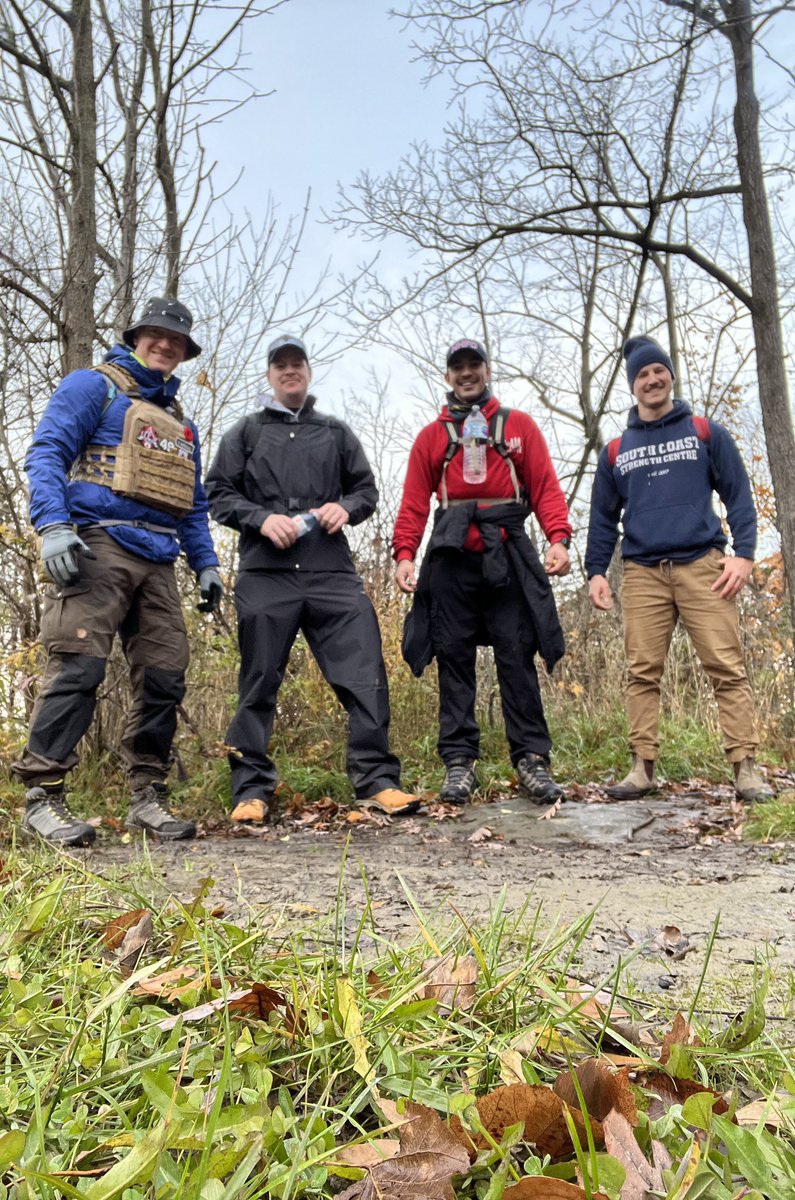 HHPFFA's tweet photo. 4 members of @HHPFFA are out for a 60 km hike on @BruceTrail_BTC to raise funds and awareness towards exposure related cancers and mental health disorders in Firefighters. To make a donation towards our #Movember Team visit: https://t.co/QjqRbaE2BA https://t.co/xa3hPXWLiN