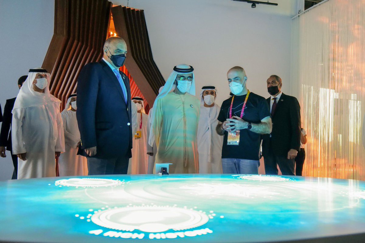 HHShkMohd's tweet photo. كما قمت اليوم بزيارة جناح الأردن الشقيق في إكسبو دبي رفقة أخي بشر الخصاونة رئيس الوزراء.. نرحب بالأردن ثقافة وتاريخاً وشعباً معنا في دولة الإمارات.. وستبقى العلاقة في تطور أخوي مستمر . https://t.co/jhZxyHh0fZ